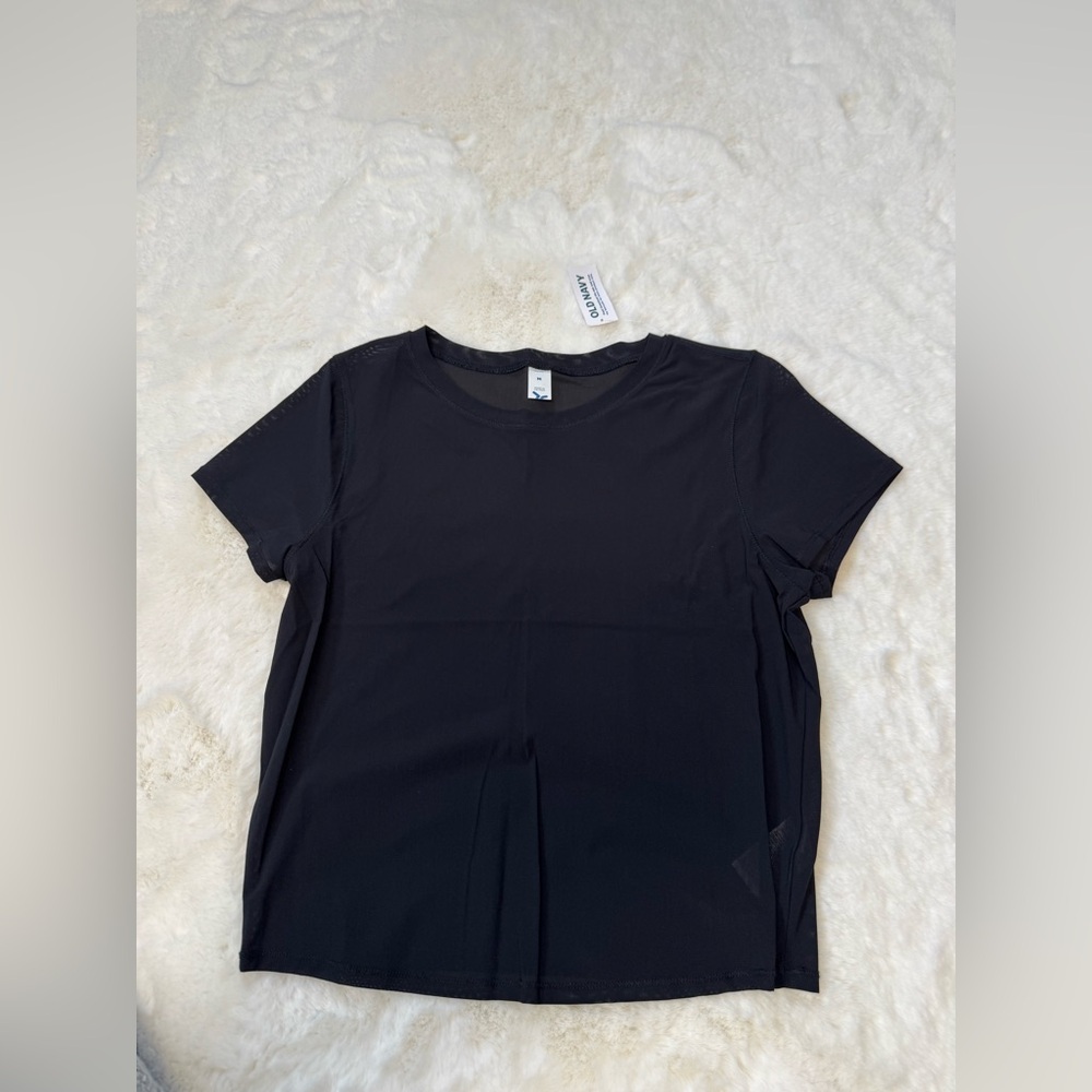 Old Navy Mesh Black crop tee